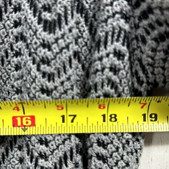 DKNY Jeans Gray Chevron Knit Belted Cardigan Cozy Minimalist Soft Grunge - Picture 12 of 13